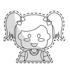 cute girl icon over white background. vector illustration