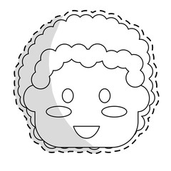 cute kid face icon over white background. vector illustration