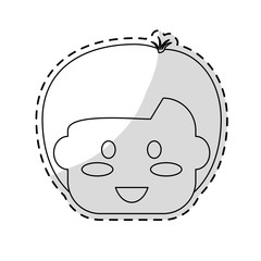 cute kid face icon over white background. vector illustration