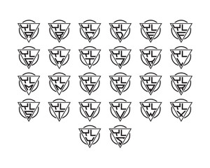 initial letter logo circle triangle set
