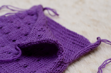 Fototapeta na wymiar baby set for newborn photo shoots with textile stars purple