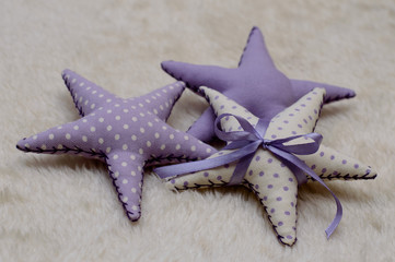 baby set for newborn photo shoots with textile stars purple