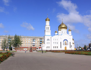 Fototapeta na wymiar View at Church in Krasnoslobodsk city, Mordovia republic. Russia