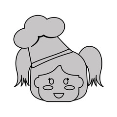 girl happy child with chef hat icon image vector illustration design 