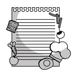 healthy food on stationary paper  emblem image vector illustration design 