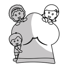 happy child with healthy eating related icons image grey and white vector illustration design 