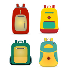 vector backpack set