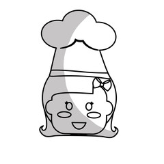 girl happy child with chef hat icon image vector illustration design 