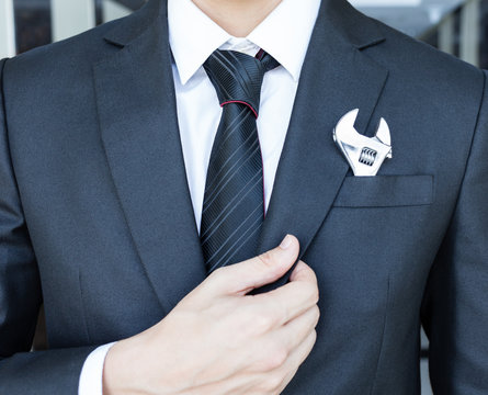 Successful businessman ready to work. 