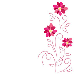 Plakat Abstract pink flowers