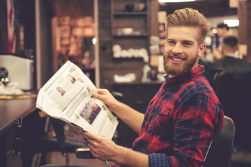 At the barber shop