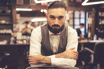 Handsome stylish barber