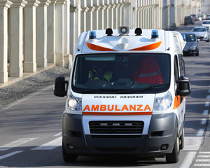 Italian Ambulance runs to the city street © ChiccoDodiFC