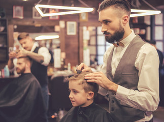 Kid at the barber shop