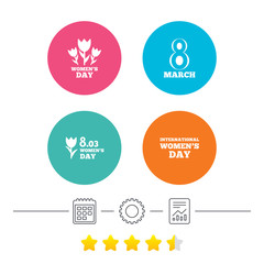 8 March Women's Day icons. Bouquet of flowers.