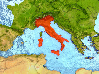 Italy in red