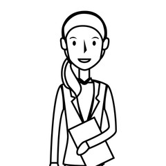 businesswoman character avatar isolated vector illustration design