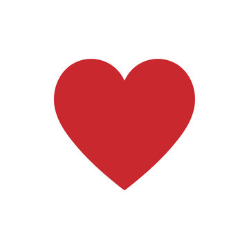 Red heart icon on a white background. Vector illustration