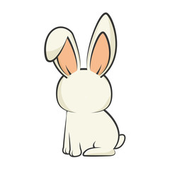 cute little rabbit animal character vector illustration design