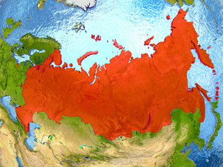 Russia in red