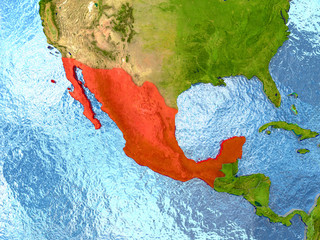 Mexico in red