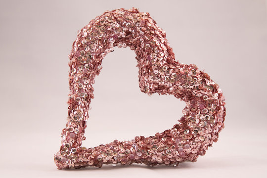 pink sequin valentine heart