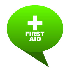 Obraz premium first aid green bubble icon