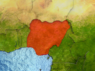 Nigeria in red