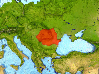 Romania in red