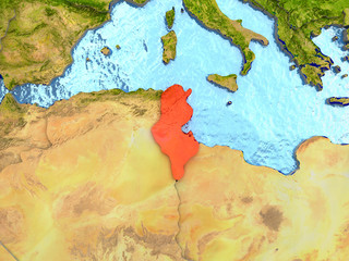 Tunisia in red