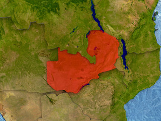 Zambia in red