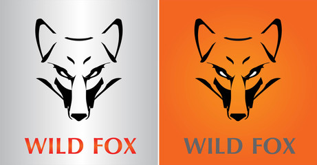 Fox. Fox Head. Vector image of an fox face design on various background