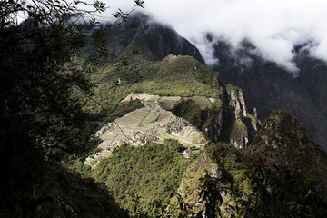 Distant View Of Machu Picchu Inca Ruins From Huayna Picchu