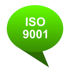 iso 9001 green bubble icon