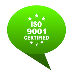 iso 9001 green bubble icon