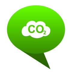 carbon dioxide green bubble icon