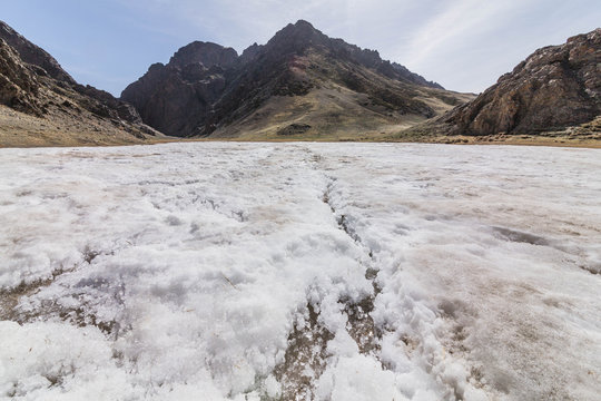 glacier in Guruan Saikhan National Park ; Mongolia in May 2016.