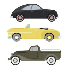Retro car vector illustration.