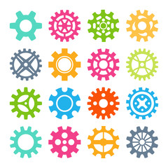 Gear icons isolated vector illustration.