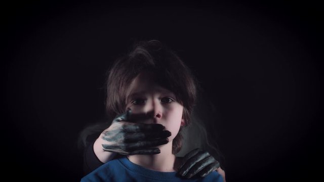 4K Horror Witch Hands Kidnapping a Child into Dark