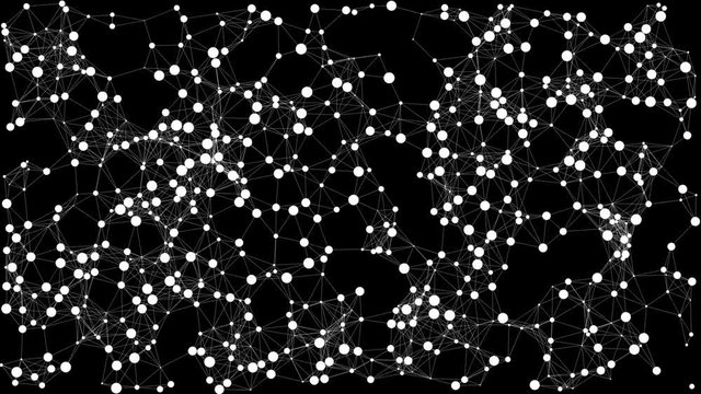 Interaction of molecules on black background -  Abstract  Animation