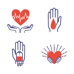 Volunteer icons vector set.