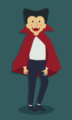 Man using vampire costume Halloween