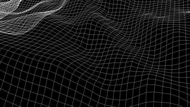Wireframe Sea Waves  -   3D Looping Animation
