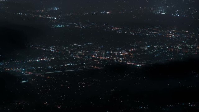 LA Night Cityscape Aerial 14 Clouds Time Lapse