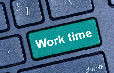 Work time words on computer keyboard