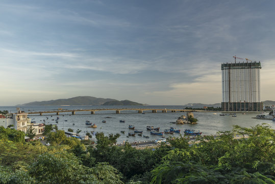 Sunset near sea in Nha Trang city