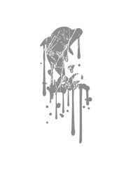 Stamp scratch old crack spray graffiti silhouette drop jump water sea logo outline cute cute comic cartoon baby child small delfin © Style-o-Mat-Design
