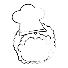 cartoon kid wearing chef hat over white background. vector illustration