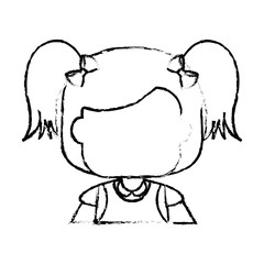 cartoon girl icon over white background. vector illustration